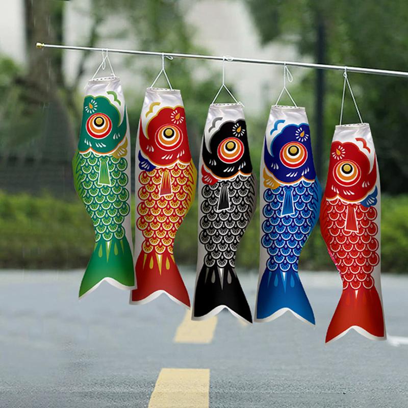 40/70/94cm Japanese Carp Flag Windsock Hanging Fish Flag Kite Colorful Wind Socks Home Garden Decoration