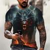 New Ferocious Animal Pattern 3D Printed Men's Street Round Neck Short Sleeved T-shirt