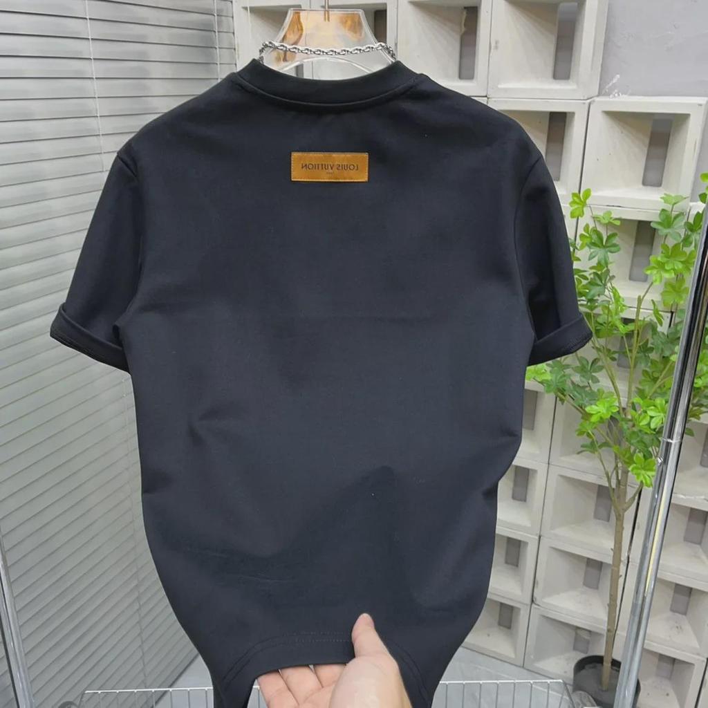 Men's Trendy Cotton Steel Letter Print T-Shirt - Summer Loose Fit, Round Neck