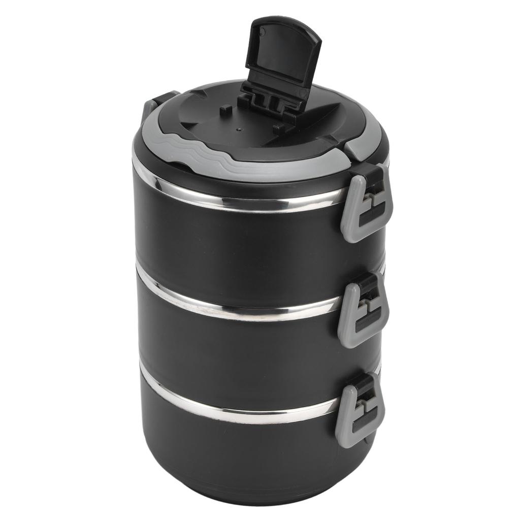 Stackable Lunch Box Three Layers Stainless Steel Leakage Proof Portable Keep Warm Bento Box for School Camping