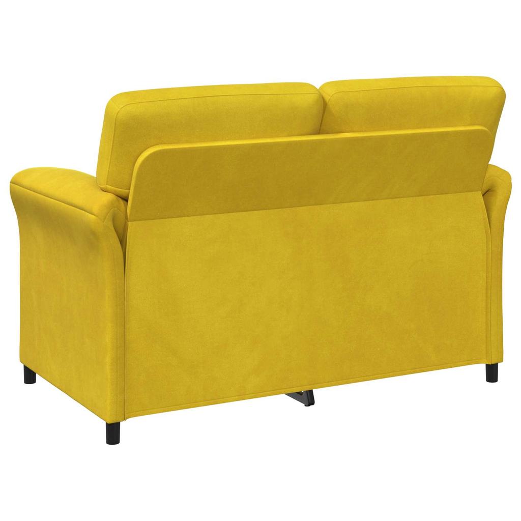 2 Seater Sofa Yellow 138 X 83 X 95 Cm Velvet