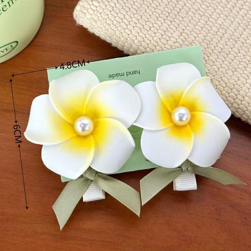 

2 шт. Милая заколка для волос с подсолнухом и франжипани для праздничной вечеринки, сладкая заколка-уточка для волос сбоку