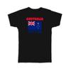Gift T-Shirt : Australia Distressed Flag Soccer Football Team Australian Country