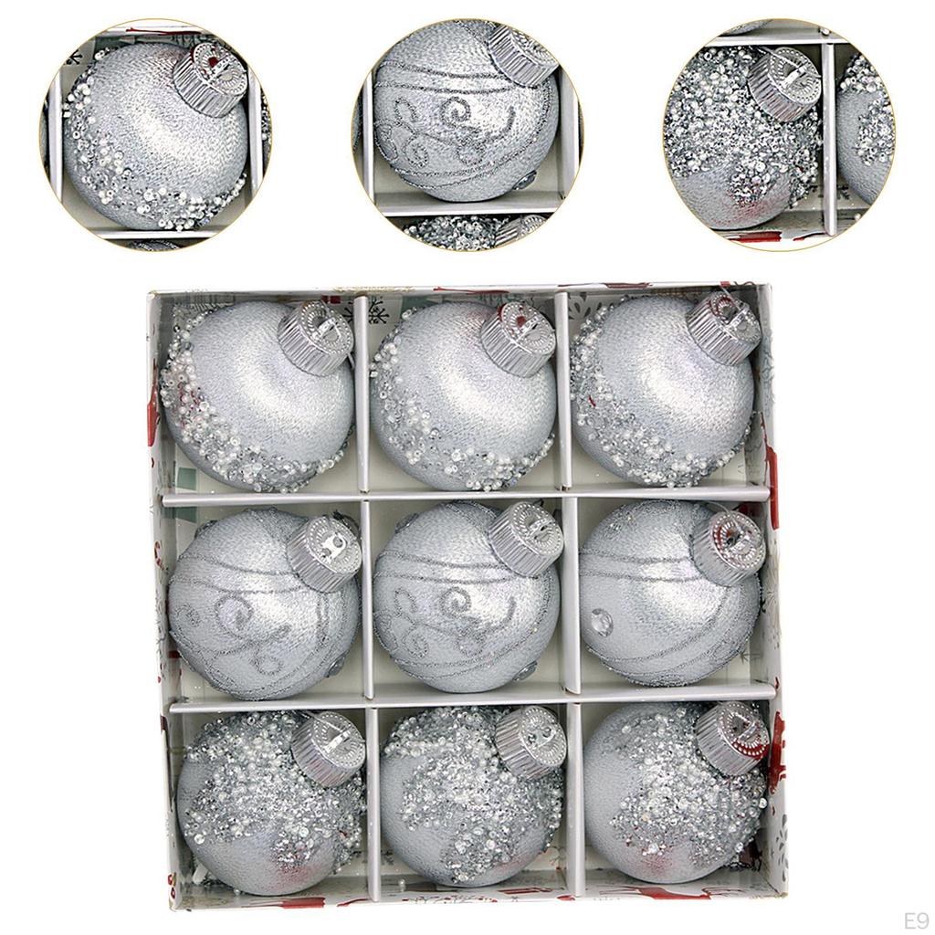 9 Pieces Christmas Ball Decorations Home Decor Pendants Xmas Tree Hanging Ornaments for Festival