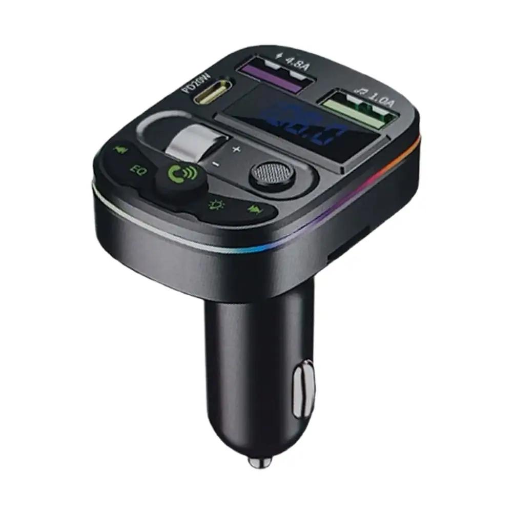 

Car Bluetooth Player FM Transmitter for Car, Digital Display QC3.0 Fast Charging PD Adapter with USB Port, In-Car Music Pla D7F0