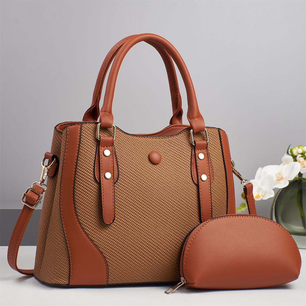 Pu Material Large Capacity Tote Bag For Women With Zipper Pockets For Daily Use