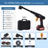 Portable Wireless Lithium Battery Car Washer: 10-Setting High-Pressure Water Gun with Six-in-One Head