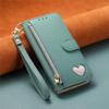 Wallet Flip Case for iPhone 17 16 15 14 13 12 11 Pro Man Air 16e 17e 7 8 Plus, PU Leather with Zipper, Card Slots, Hand Strap