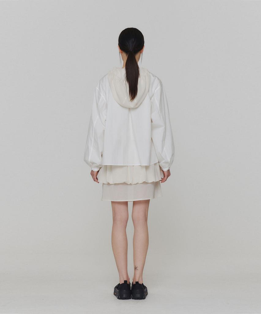 Amomento Sheer Layered Skirt_Ivory