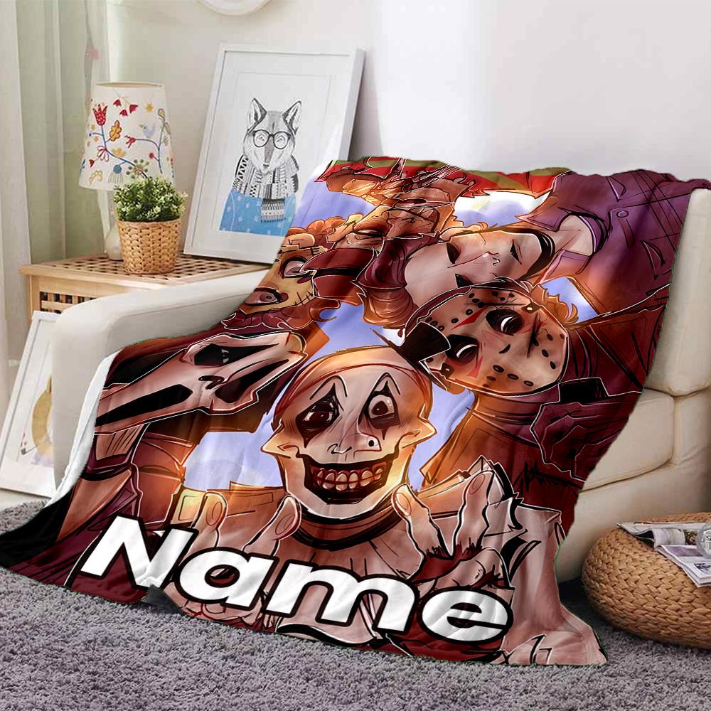 Customiz Name Personality Horror movies Blanket Soft &Warm Sofa Office Bed Travel Lunch Break Blanket, Gift Suitable All Seasons