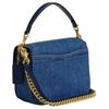 Coach Cassie 19 Metal Accents Decor Denim And Calfskin Shoulder Crossbody Handbag Small Women Handbags Dark-Blue CAT45-B4RHO