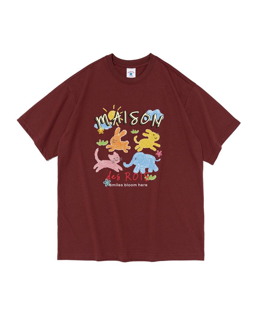 ROIDESROIS Maison Joyful Short Sleeve T-Shirt (Wine)