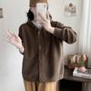 Casual Hooded Knitted Cardigan Top Women's Autumn and Winter New Simple and Versatile Loose Lazy Sweater Jacket