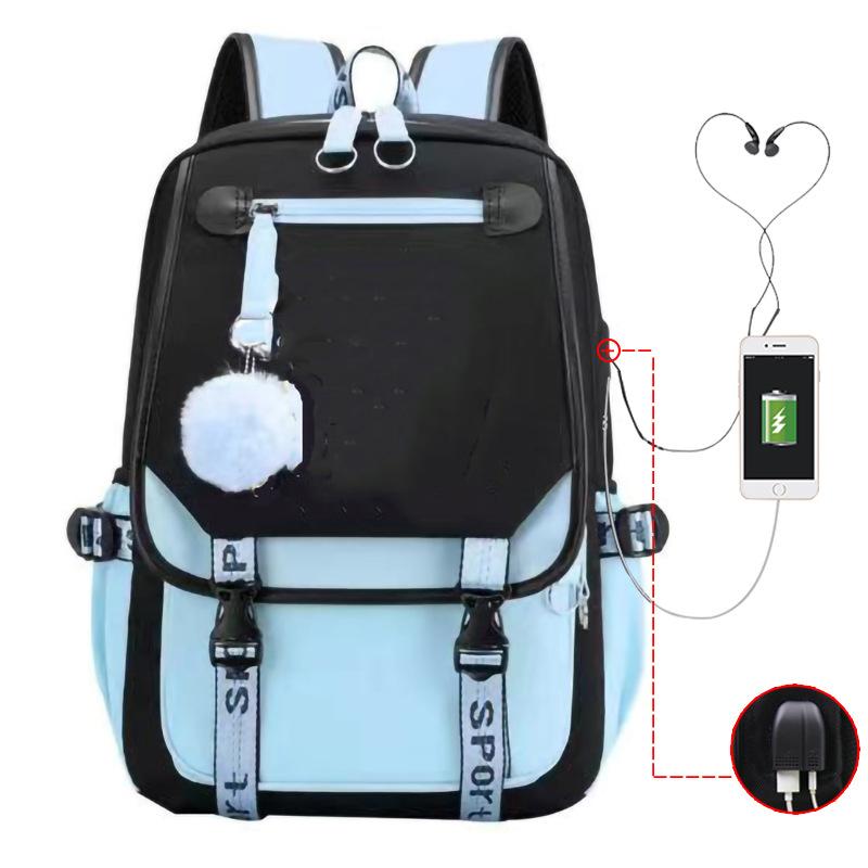 Blank backpack Korean version of Oxford cloth large-capacity student schoolbag simple casual versatile backpack