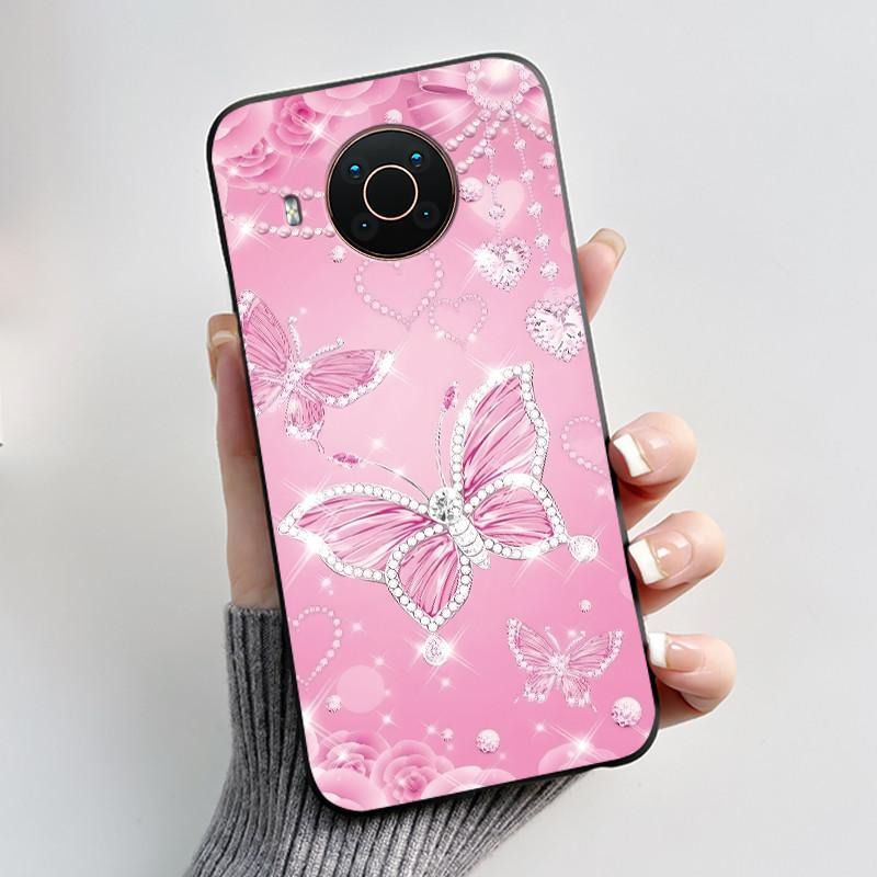 Printed Phone Case For Nokia X20/Nokia X10/Nokia X100/Nokia XR20 Capa Soft Silicone Black Shell Cover Cute Flower Cartoon Casing