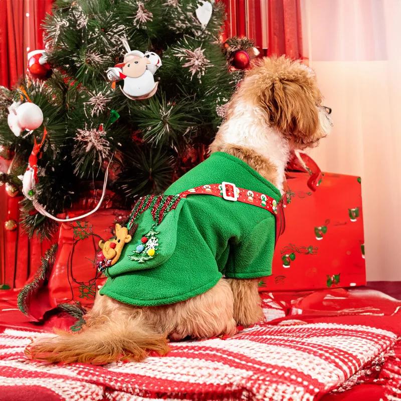 Pet Clothes Christmas Reindeer Backpack Design Hoodies Outfit Christmas Party Small Pet Clothes Warm and Comfortable Costume