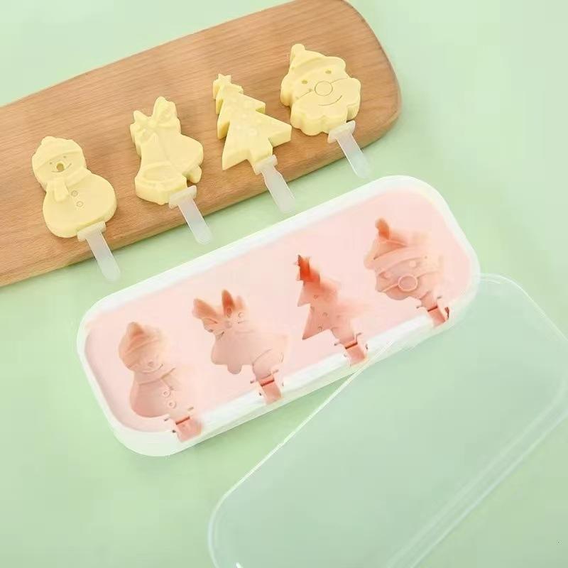 BPA Free Reusable Ice Cream Mold Popsicles Molds Kids Baby Cute Shapes Silicone Mini Popsicle Molds Popsicle Maker Homemade Set