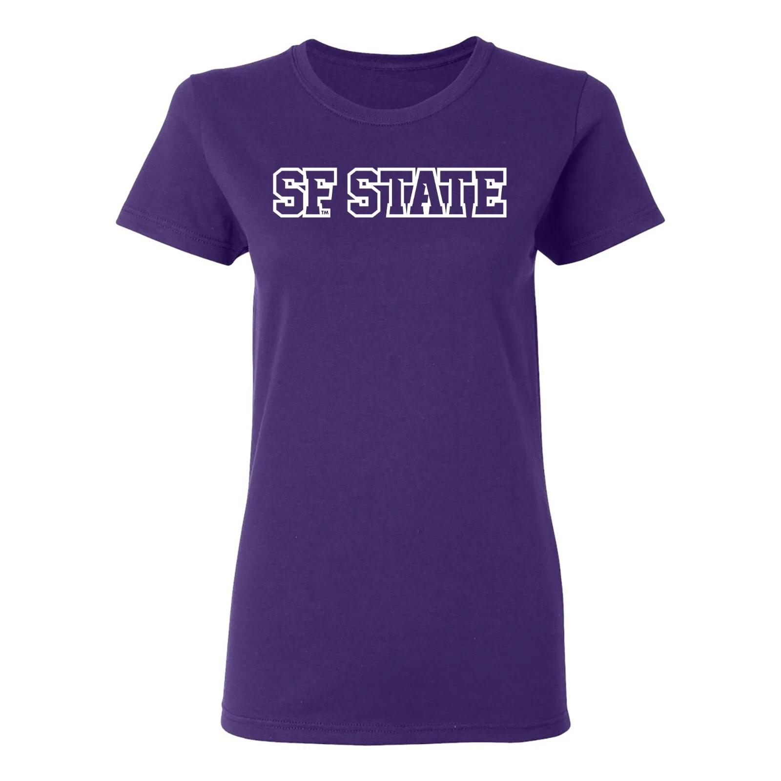 San Francisco State University Gators Basic Block Women s T-Shirt - Purple 3XL
