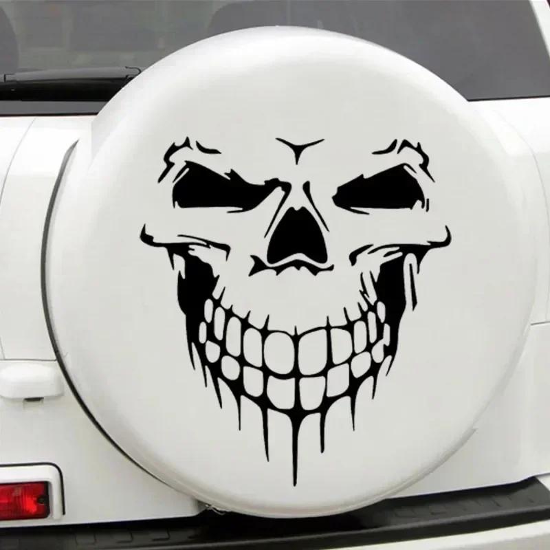 1 Stück Totenkopf Kopf Autoaufkleber und Abziehbilder Reflektierendes Vinyl Auto Styling Motorhaube Tür Fenster Auto