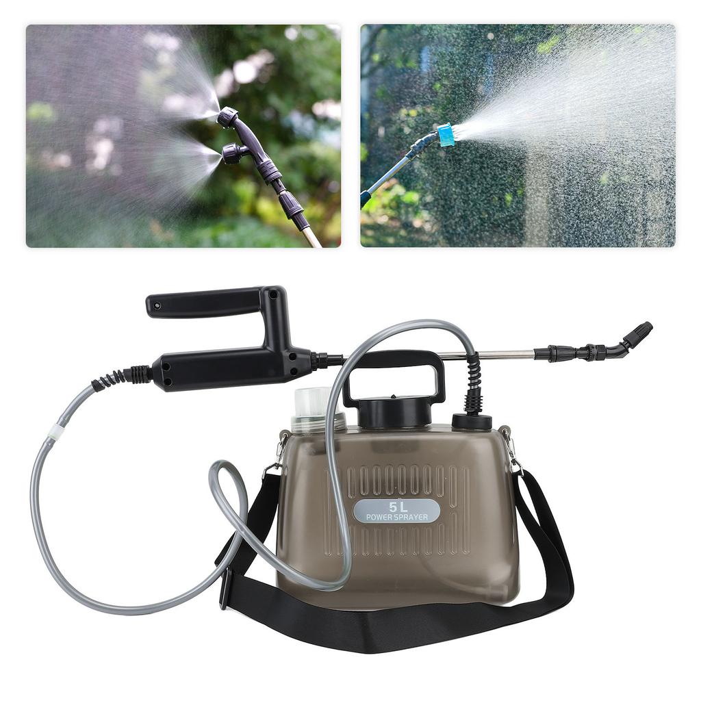 Electric Sprayer Portable 5L 2000mAh Battery Powered Automatic with 4 Nozzles Electric   Sprayer for Car Washing Garden