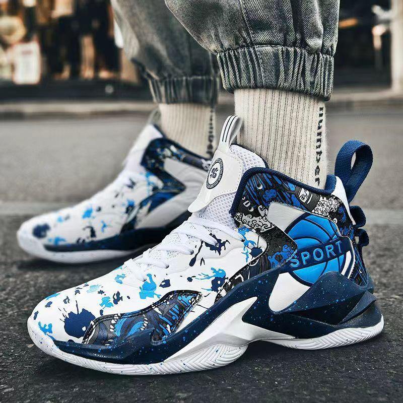 Venom Youth Basketball Shoes Friction Sound Non-slip Wear-resistant Lightweight Breathable High-top Men's Youth Mandarin Duck Sneakers