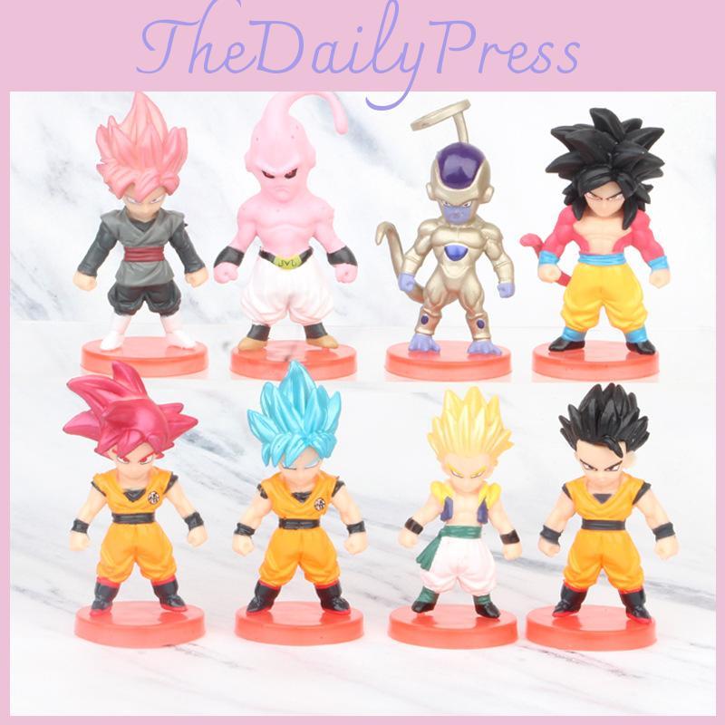 Dragon Fun Seven Ball Pvc Figurine Set Adorable Buu Super Blue Red Black Display Goku