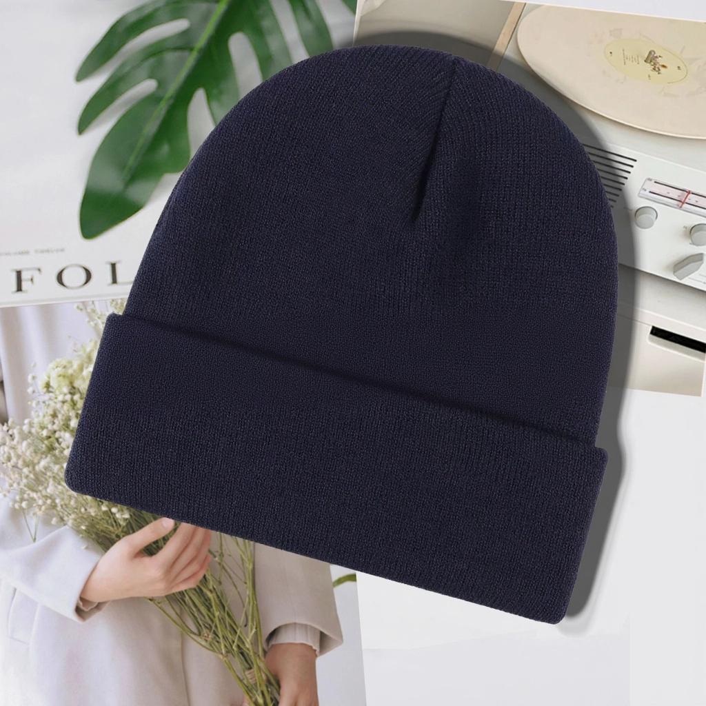 Winter Warm Skull Cap Soft Beanie Hat Thick Breathable Waterproof 100% Acrylic Watch Cap for Skiing Travel Cycling Outdoor Use