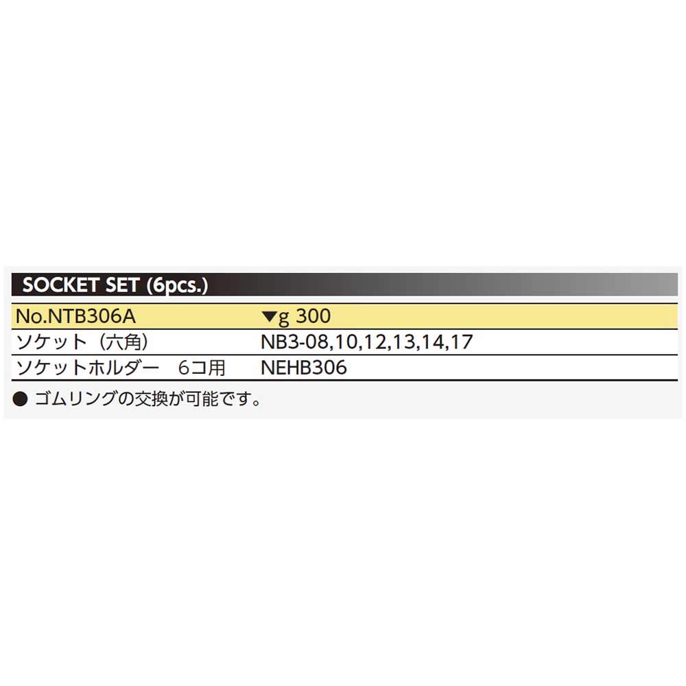 Kyoto Tool Nepros Socket Set Drive (KTC) NTB306A, 9.5mm