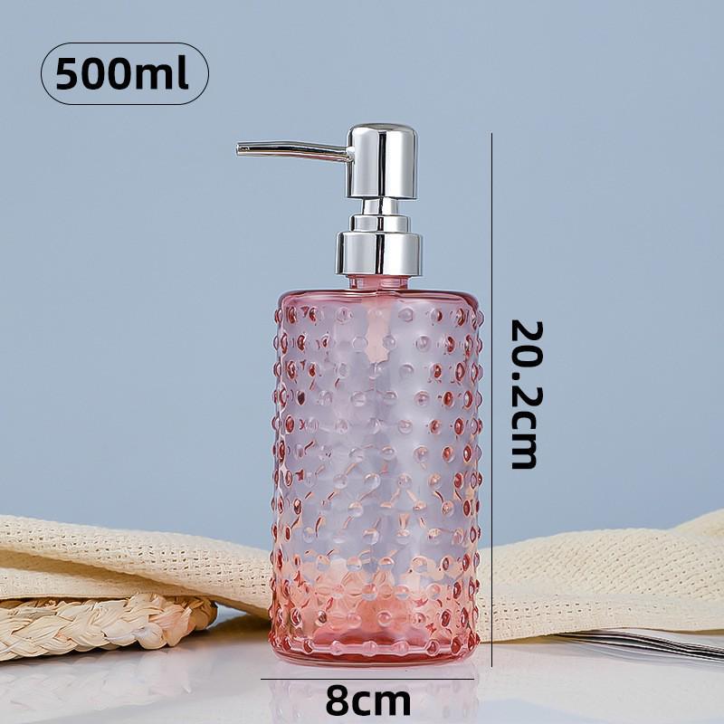 500ml European Style Refillable Glass Pump Bottle for Soap, Shampoo, Conditioner, or Shower Gel