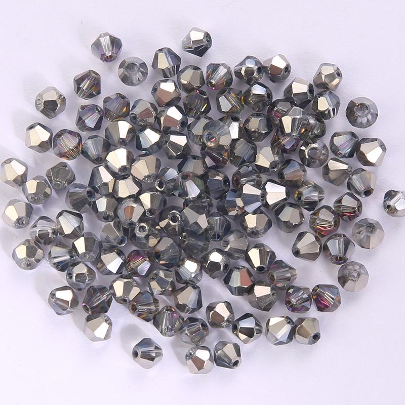 200 Pièces 4MM Perles de Verre Forme Cônes Cristaux Facettés pour la Fabrication de Bijoux Bracelet Collier Boucles d'Oreilles Perles DIY