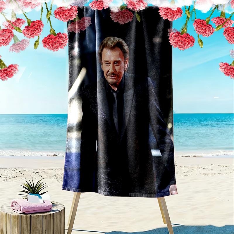 Rhythm: Johnny's Electric Night Beach Towel Beach Beach Towel for Vacation Photos Absorbent Bath Towel Quick-drying Swim Towel Seaside