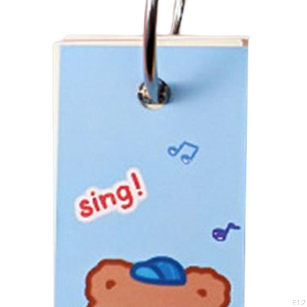 Blank Flash Cards Bookmark Paper Study ,with Binder Rings, DIY Greeting Card Memo Scratch Pads