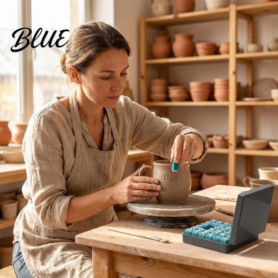 Alphabet Stamps for Clay 72Pcs/Set Concrete And Clay Includes Uppercase Lowercase Letters Numbers Symbols DIY Pottery Imprint Tools with Anti-reverse