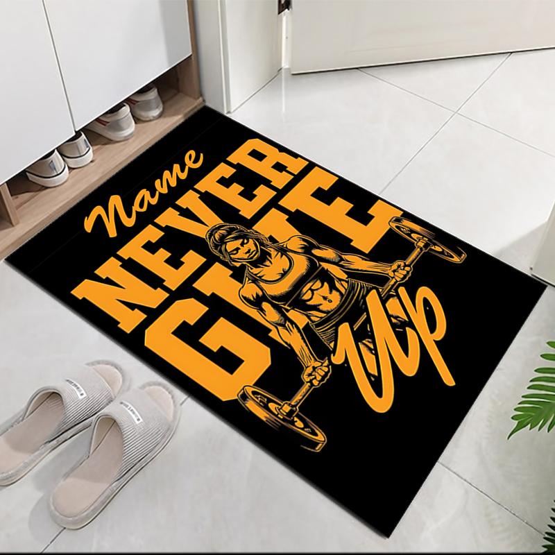 Custom Name weightlifting Printed Carpet, for Office Chair Living Room Bedroom Kitchen Room Decor Gifts.