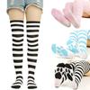 Über dem Knie Socken Damen Gestreift Oberschenkelhohe Strümpfe Katzenpfote Damen Mädchen Schwarz Weiß Rosa Lang Cosplay Lolita Harajuku Y2K