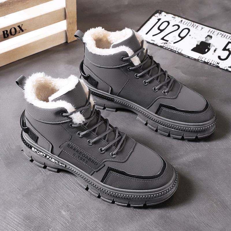 Fashion Men Boots Men's Winter Shoes Fashion Snow Boots Shoes Plus Size Winter Sneakers Ankle Men Shoes Winter Boots Black Blue Footwear