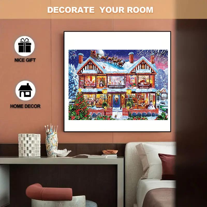 Christmas Wooden Puzzles for Adults Kids Craft Toys Intelligence Cube Learning & Education Building Blocks DIY Brain Teasers