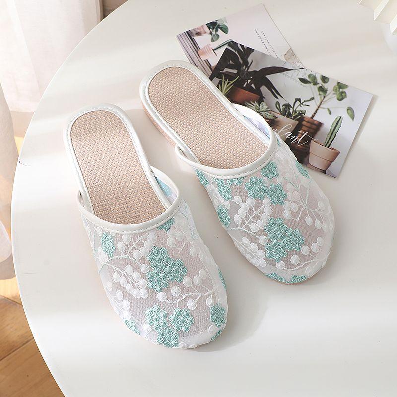 

Летние шлепанцы с носками и полутапочки для женщин, ношение женских сандалий и вышитой женской обуви 41 белый