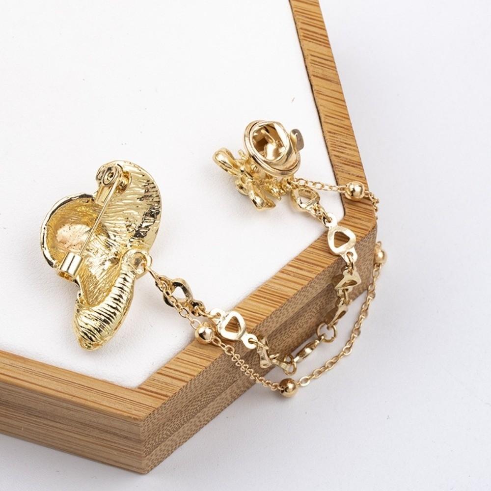 Personality Crystal Hat Bow Brooch Zinc Zinc Alloy Zircon Badge Pin Tassel Pendant Brooch Party Favors