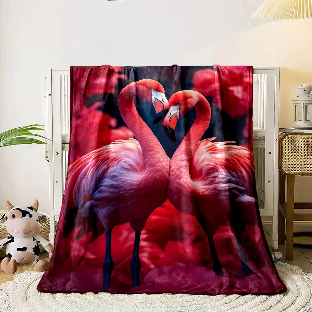 Romantic Flamingo Print Blanket bedroom Blanket for Livingroom Couch lunch break Soft throw for Friend's festival Gift