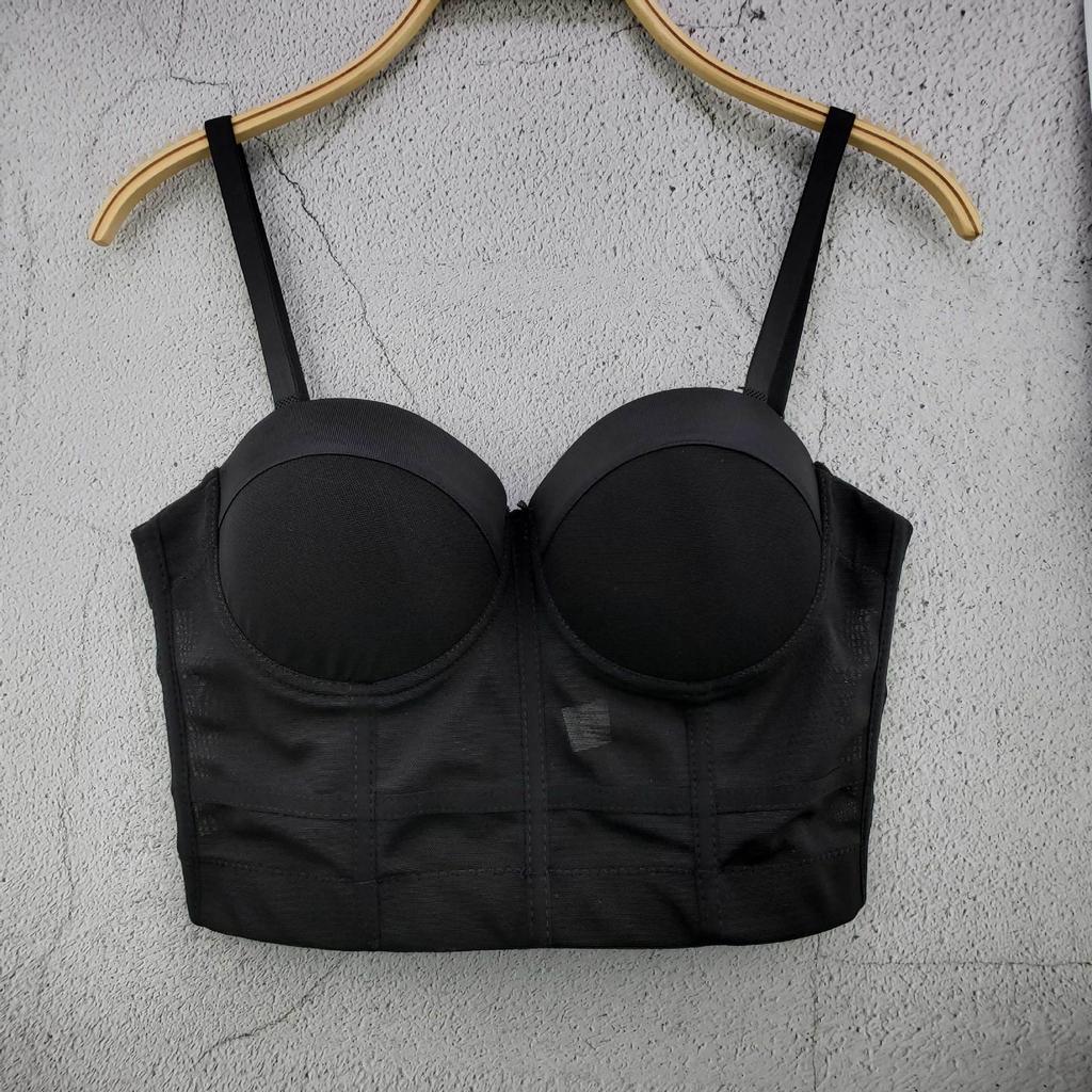 Classic Women Black White Dot Tube Top Corset Bustier Girl Sexy Push Up Vest Bralet Lady Bra Cropped Tops Club Party Lingerie