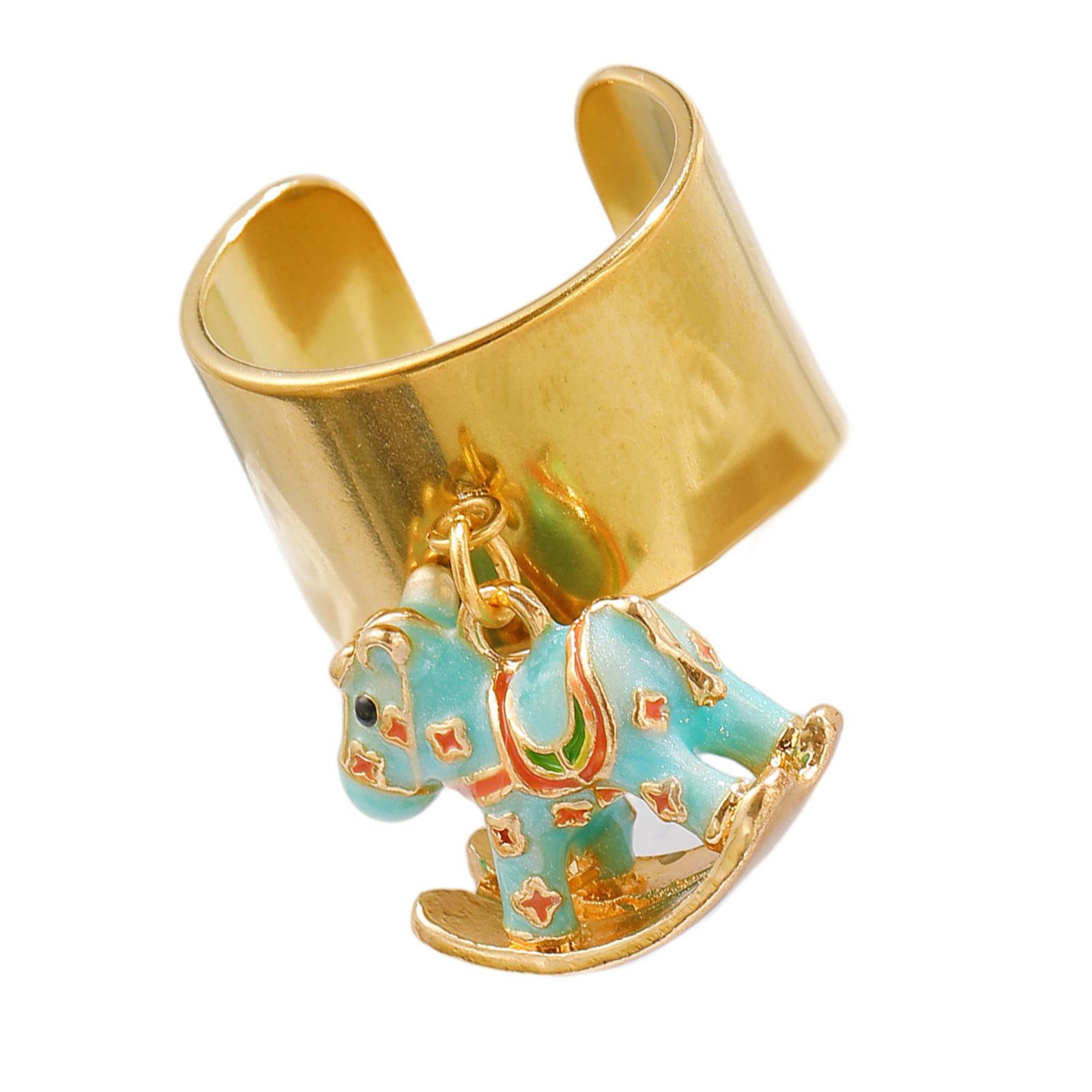 

Versatile Wear Rocking Horse Themed Ring Ideal for Casual Outings Parties Family Event Enhances Personal Style