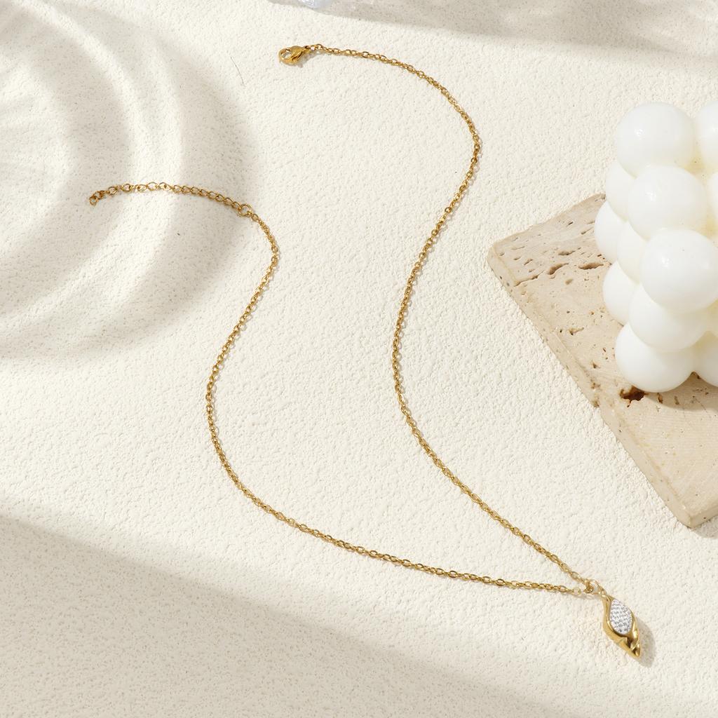 1 Stück 18 Karat Vergoldeter Muschel Meeresschnecke Anhänger Halskette 304 Edelstahl Gliederkette Halskette Für Damen Schmuck 45cm + 5cm