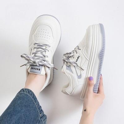 Zweifarbige Sohle Schnürschuhe kleine weiße Schuhe Damen Herbst vielseitige Skateboard-Schuhe Student einfache Board-Schuhe