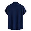 2025 Men's Solid Color Short Sleeve Lapel Shirt - European & American Casual