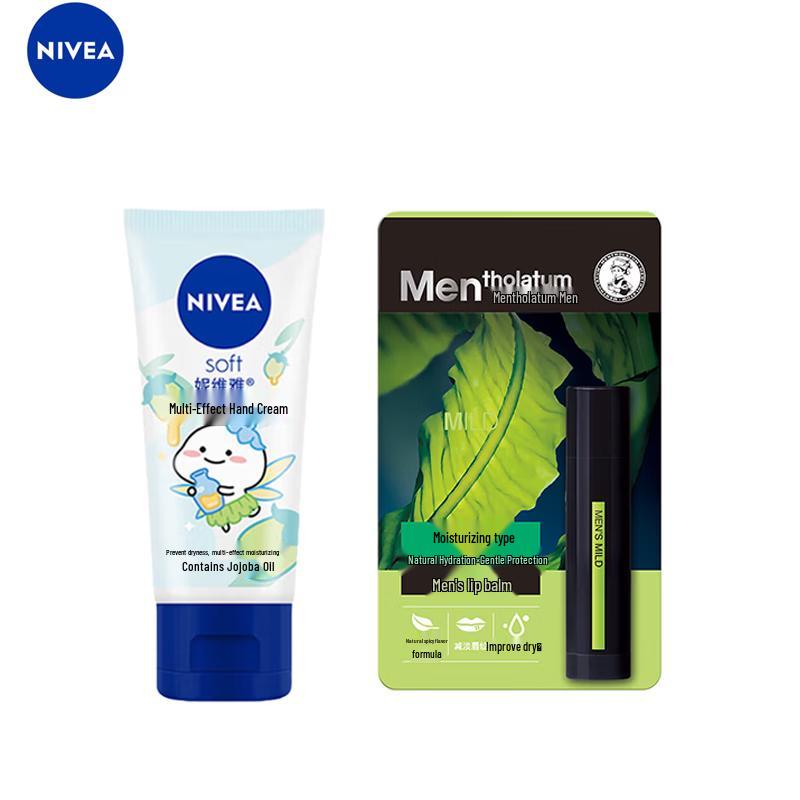 Nivea Hand Cream & Mentholatum Lip Balm Set