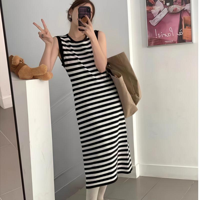 Damen Sommer Westenkleid Ärmelloses Kleid