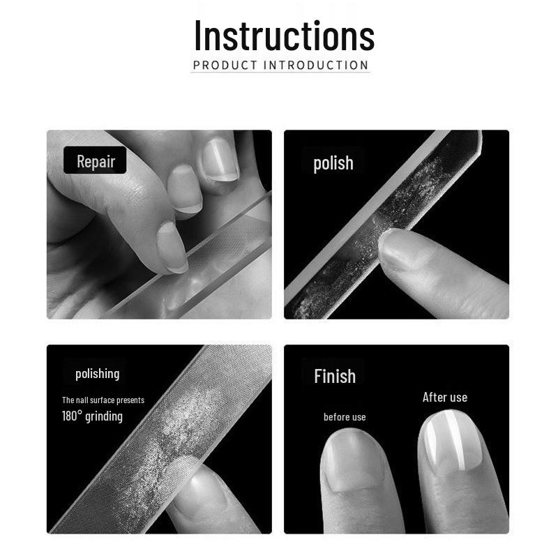 Dual-Purpose Nail Buffers: Fine & Coarse Polishing Strips, Shaping Files, Nano Glass Files