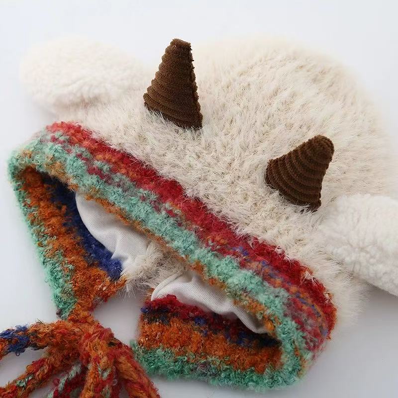 1pc Winter Warm Beanie Hat for Women,outdoor Leisure Ear Flaps Fleece Lined Skullcaps, Warm Knitted Caps for Dailywear,Travel