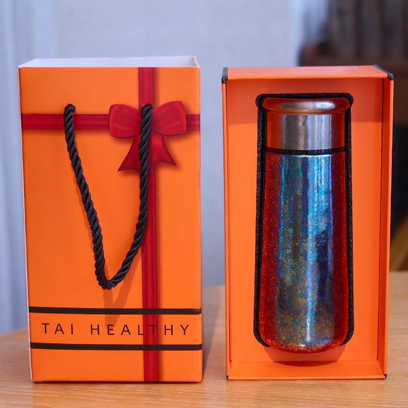 Vibrant Titanium Mini Thermos Cup - Portable, Stylish Travel Essential
